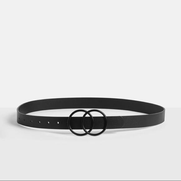 Missguided Matte Black Double Ring Belt - Picture 1 of 4